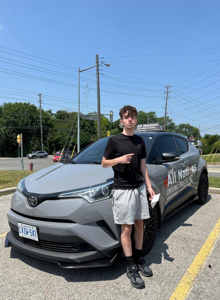 Student practicing parallel parking